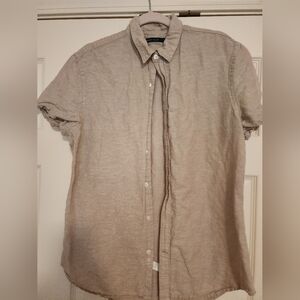 Perry Ellis Tan Casual Button Down Shirt